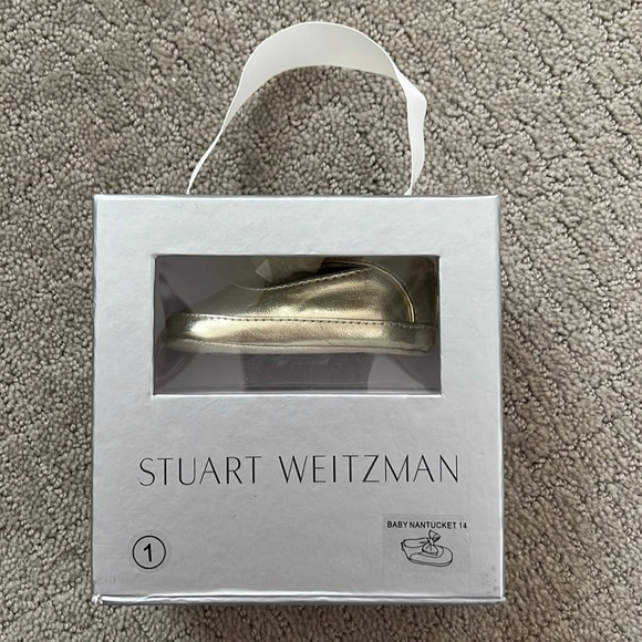 Stuart Weitzman baby Nantucket gold shoes - Picture 2 of 8